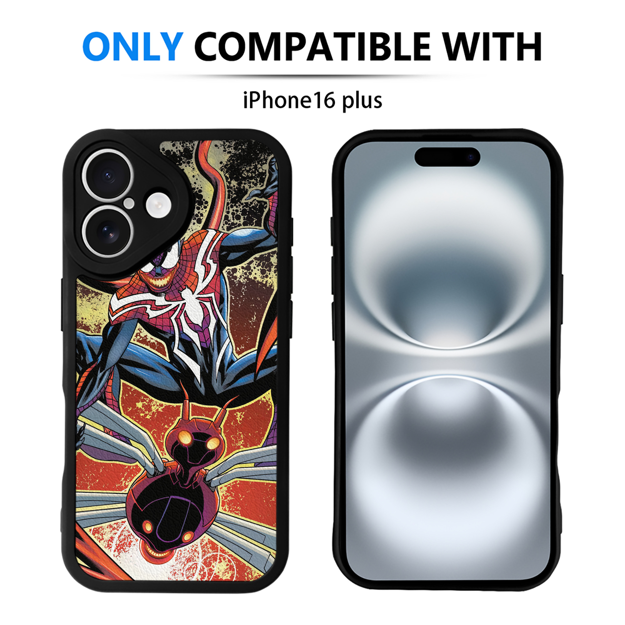 （画像用） Spider Man スパイダーマン 【iPhone 16シリーズ対応】シリコンスマホケース（レザー調） 材質：シリコン